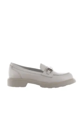 Leather Loafer with Metal Clasp