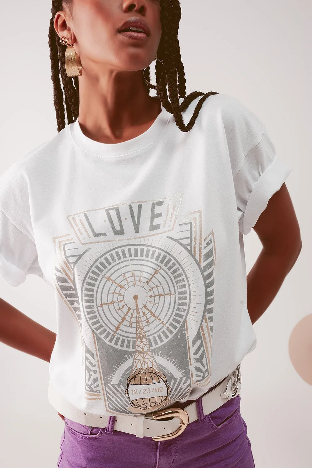 white vintage logo t-shirt
